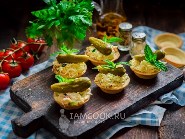 Тарталетки с копченой горбушей, рецепт с фото