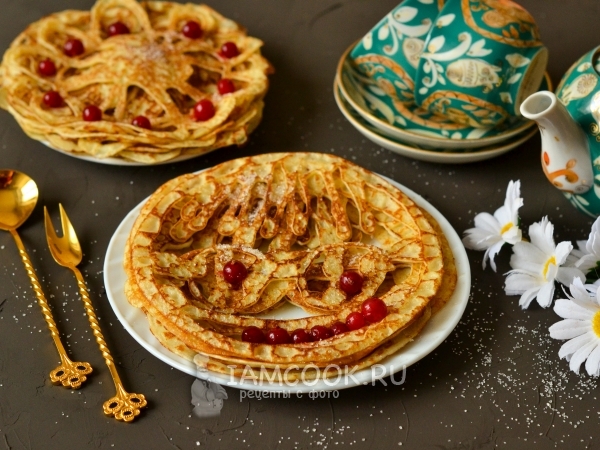 Узорчатые блинчики на масленицу, рецепт с фото