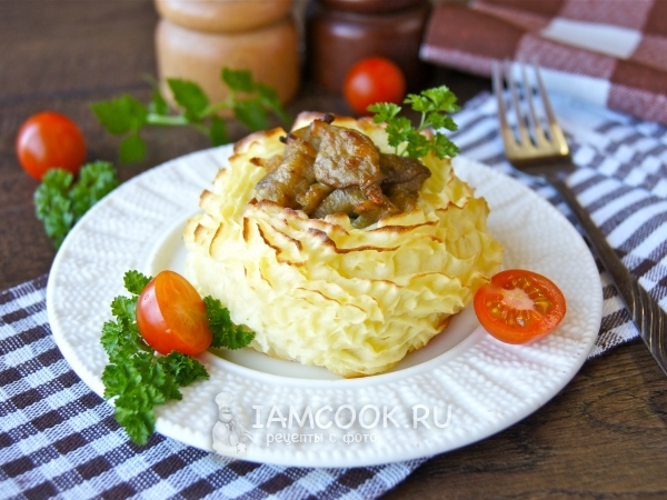 Картофельные гнезда с грибами, рецепт с фото
