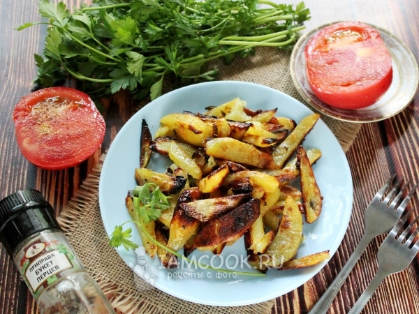 Картошка фри в духовке с чесноком, рецепт с фото