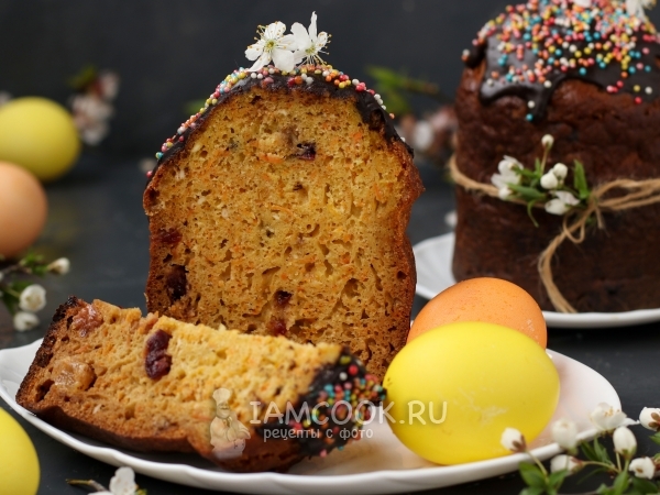 Морковно-творожный кулич, рецепт с фото