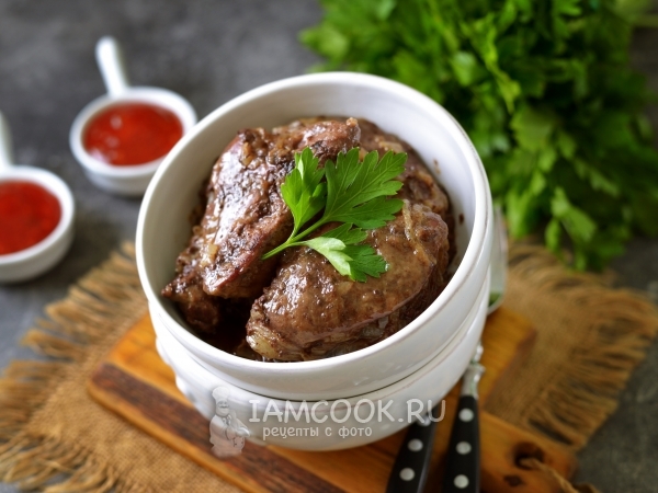 Жареная печень индейки с луком, рецепт с фото