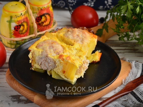 Запеканка с тефтелями, рецепт с фото