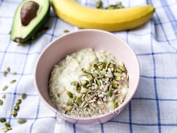 Овсяная каша с авокадо и бананом, рецепт с фото