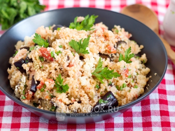Кус-кус с баклажаном, рецепт с фото
