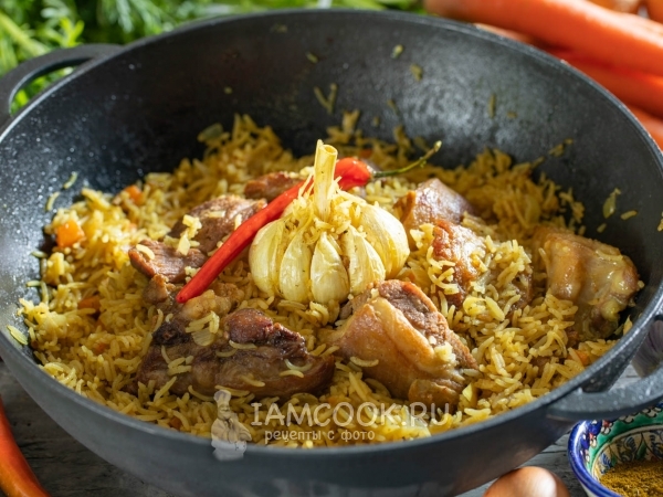Плов из баранины в казане, рецепт с фото