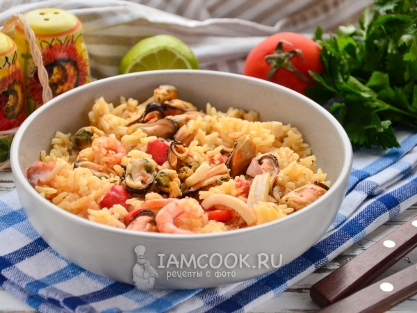Паэлья с морепродуктами в мультиварке, рецепт с фото