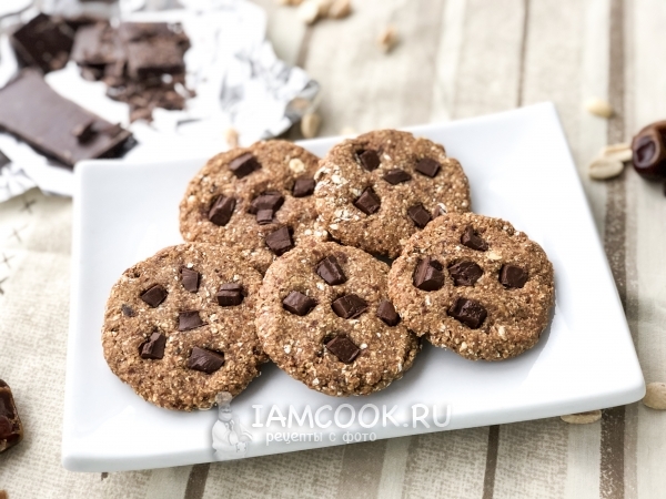 Печенье из овсяных хлопьев, фиников и арахисовой пасты, рецепт с фото