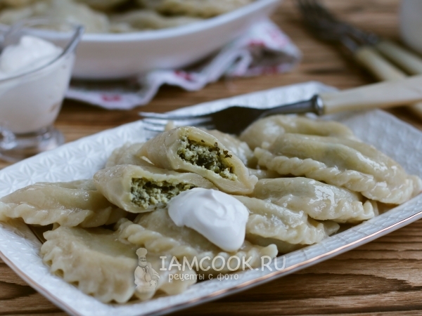 Вареники с творогом и шпинатом, рецепт с фото