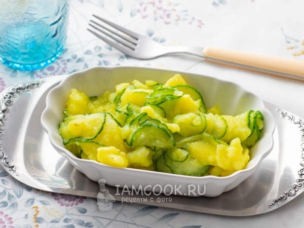 Картофельный салат с огурцами, рецепт с фото