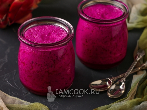 Смузи с драконьим фруктом на айране, рецепт с фото