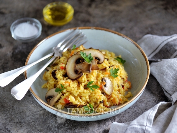 Паэлья с грибами, рецепт с фото