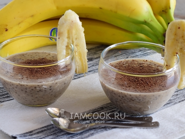 Овсяный чиа-пудинг с бананом, рецепт с фото