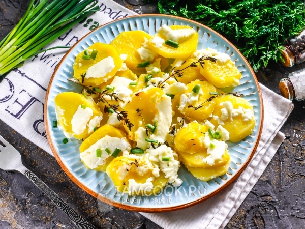 Картофель с брынзой в духовке, рецепт с фото