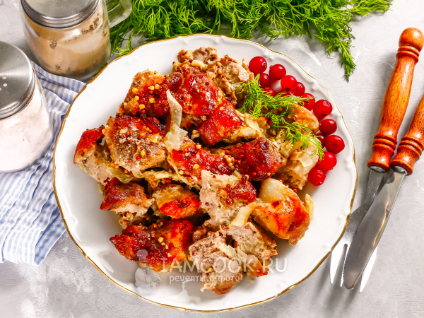 Свинина в горчице в духовке, рецепт с фото