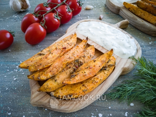 Батат, запеченный в духовке, рецепт с фото