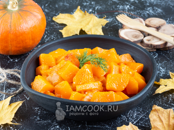 Тыква кусочками, запеченная в духовке в фольге, рецепт с фото