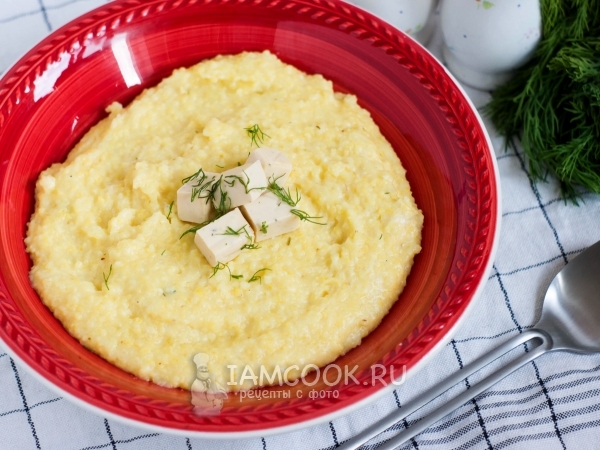 Кукурузная каша с сыром, рецепт с фото