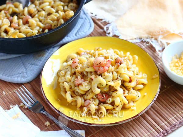 Паста с креветками и сыром, рецепт с фото