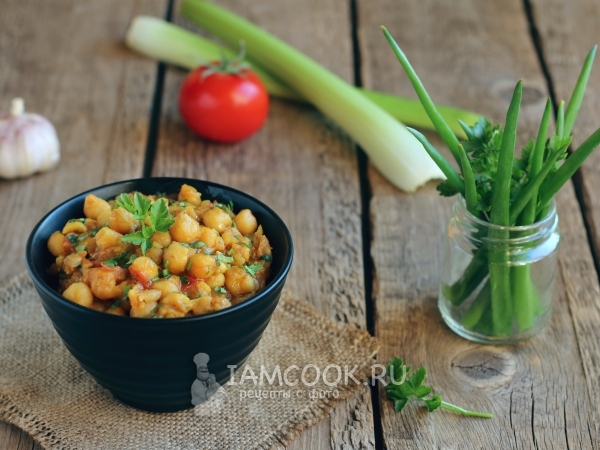 Нут в томатном соусе, рецепт с фото