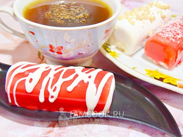 Муссовые пирожные с зеркальной глазурью, рецепт с фото