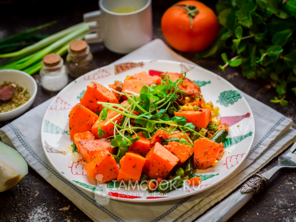 Тыква в фольге в духовке с овощами, рецепт с фото