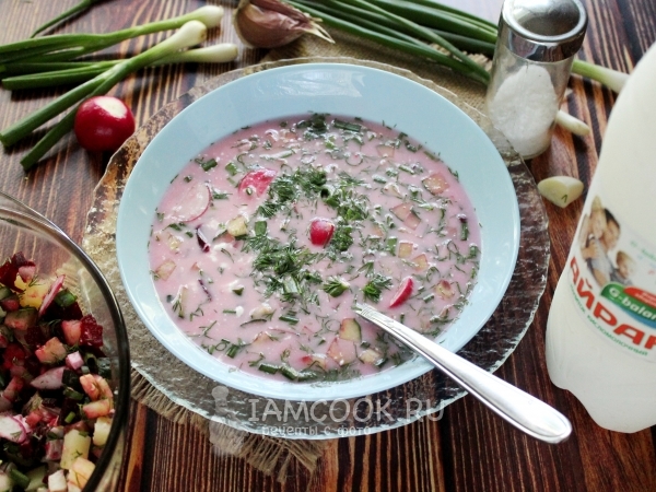 Холодный борщ на айране, рецепт с фото