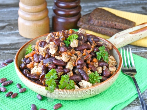 Куриная грудка с фасолью, рецепт с фото