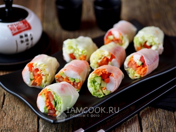 Спринг-роллы с крабовыми палочками, рецепт с фото