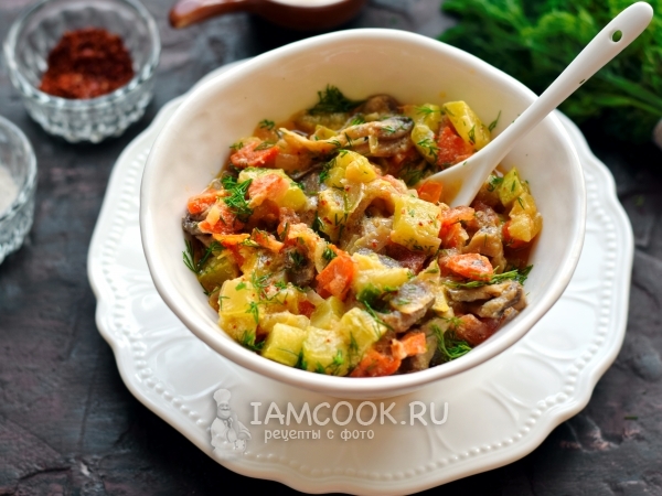 Овощное рагу с вешенками, рецепт с фото