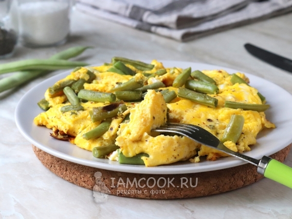 Омлет со стручковой фасолью, рецепт с фото