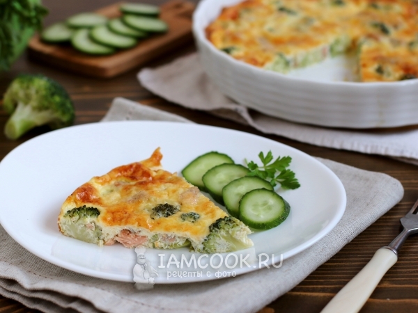 Запеканка с брокколи и рыбой, рецепт с фото