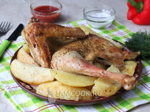 Петух с картошкой в духовке, рецепт с фото
