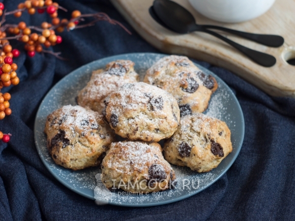 Банановое печенье с шоколадом, рецепт с фото
