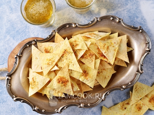 Чипсы из кукурузного лаваша, рецепт с фото