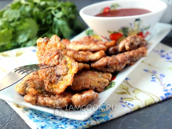 Отбивные из куриных сердечек, рецепт с фото