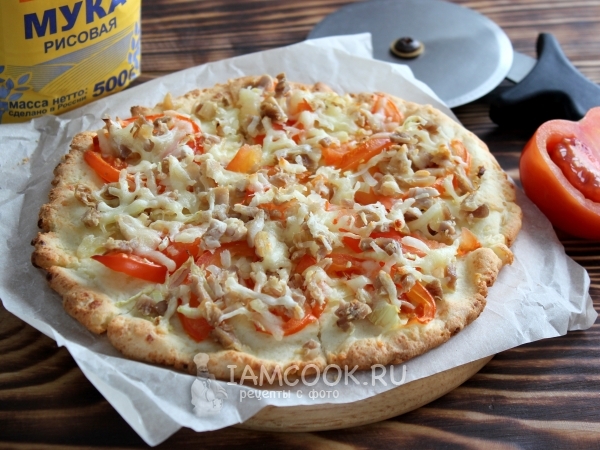 Куриная пицца ПП на творожном тесте, рецепт с фото