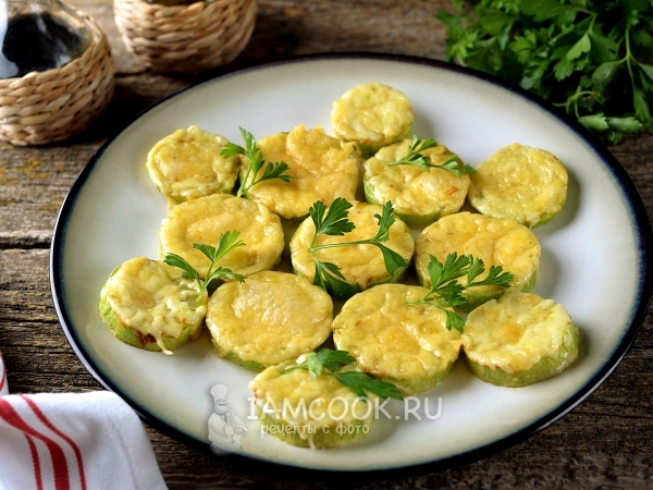 Кабачки кольцами с сыром в духовке, рецепт с фото