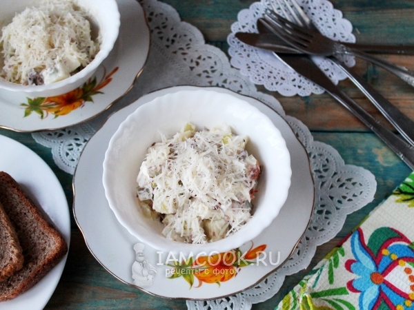 Салат с омлетом и грибами, рецепт с фото