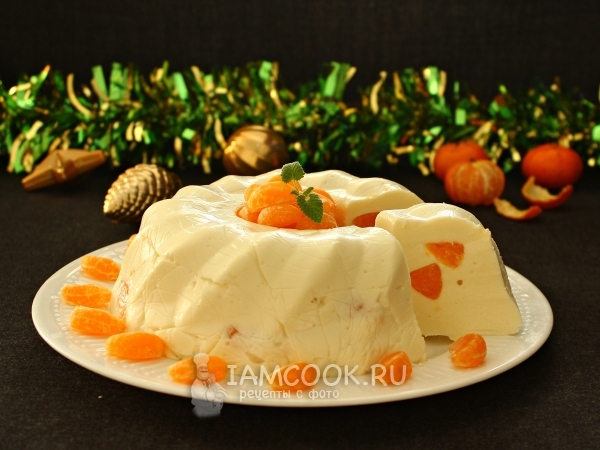 Кекс «Мандариновые облака» (без выпечки), рецепт с фото