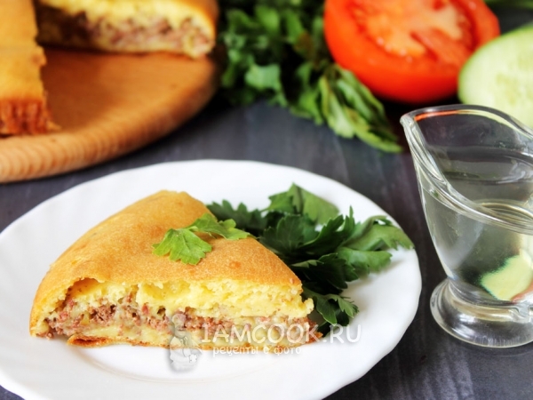 Пирог с куриной печенью, рецепт с фото