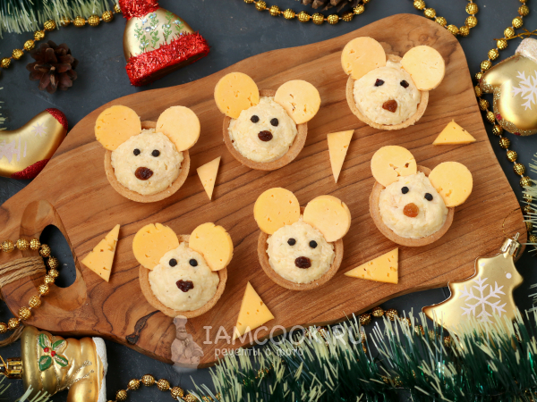 Тарталетки с сыром «Мышки», рецепт с фото