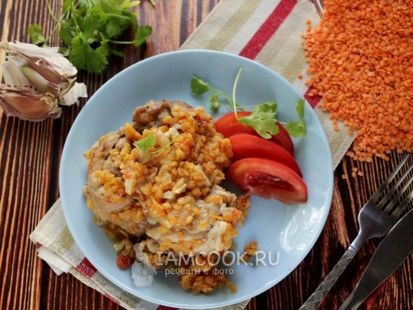 Каша из чечевицы с курицей, рецепт с фото
