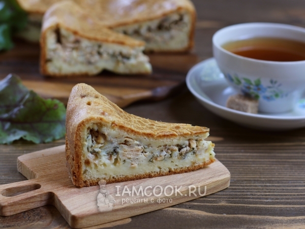 Заливной пирог с горбушей на майонезе и кефире, рецепт с фото