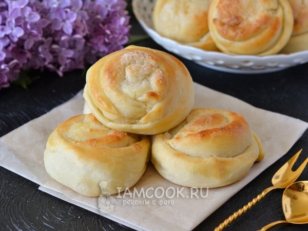 Булочки «Розочки» с творогом, рецепт с фото