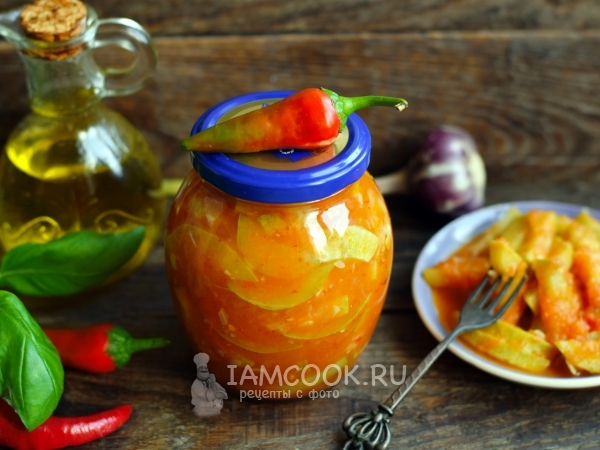 Кабачки в аджике на зиму, рецепт с фото