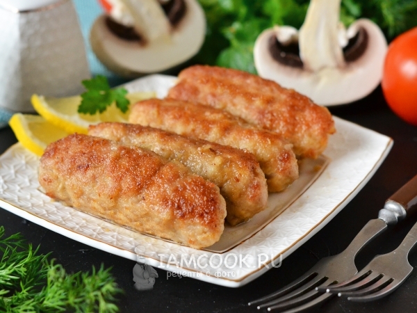 Мясные пальчики с грибами, рецепт с фото