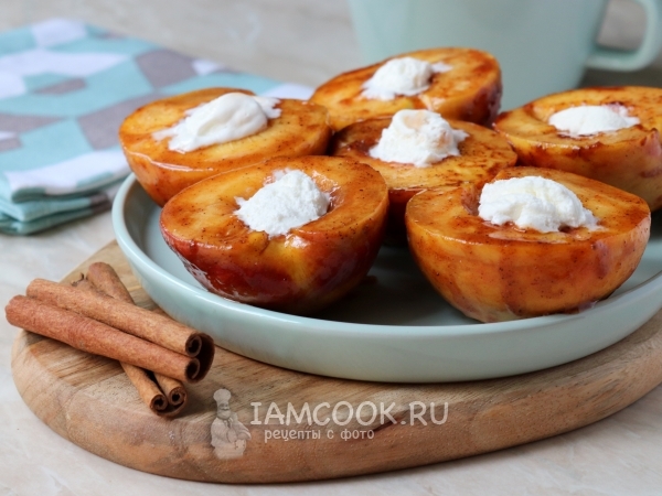 Жареные персики, рецепт с фото