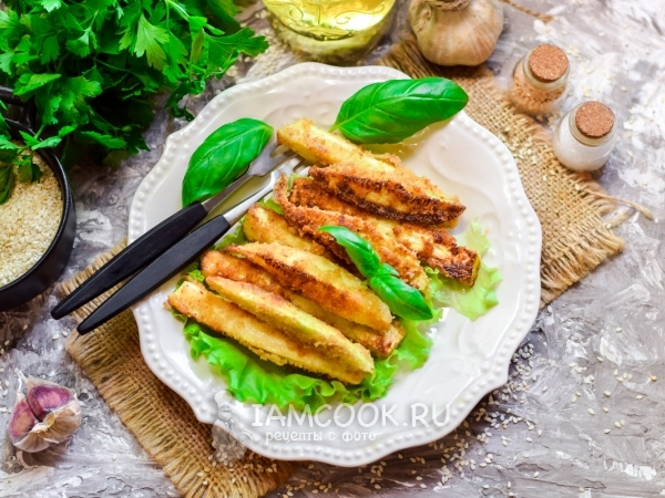 Кабачки в микроволновке в панировке, рецепт с фото