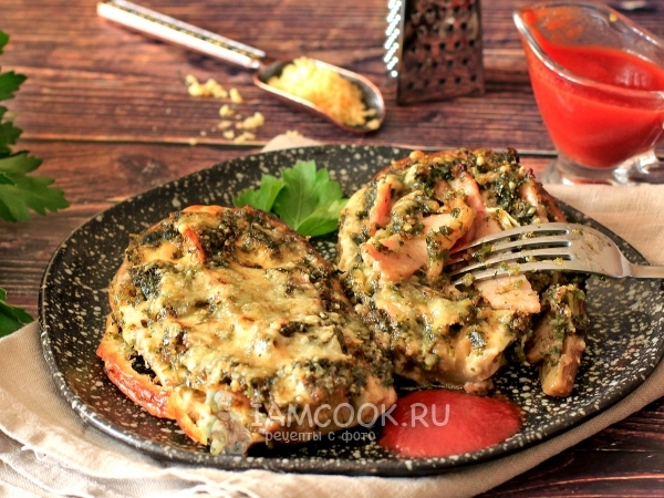 Запеченные баклажаны с зеленью и сыром, рецепт с фото